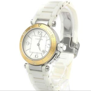 Auth Cartier Pasha Seatimer Quartz Stainle…